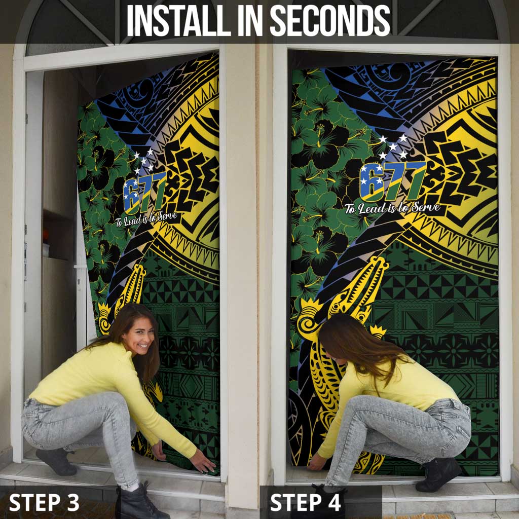 Solomon Islands Door Cover 677 Proud Crocodile Melanesian Pattern - Polynesian Pride
