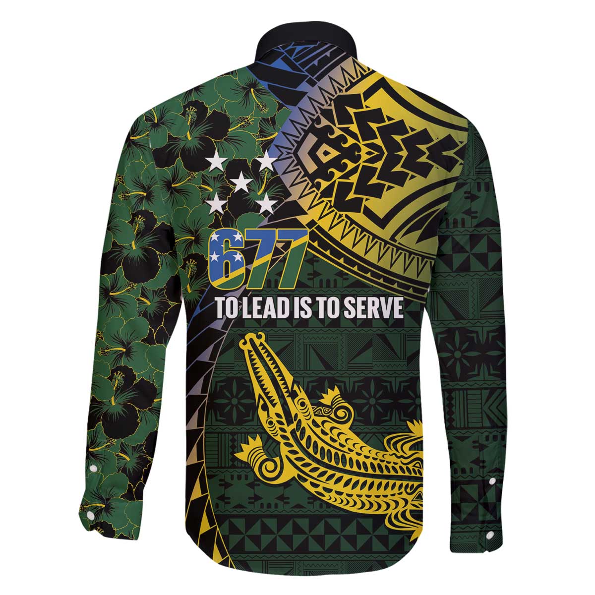 Solomon Islands Family Matching Off The Shoulder Long Sleeve Dress and Hawaiian Shirt 677 Proud Crocodile Melanesian Pattern - Polynesian Pride