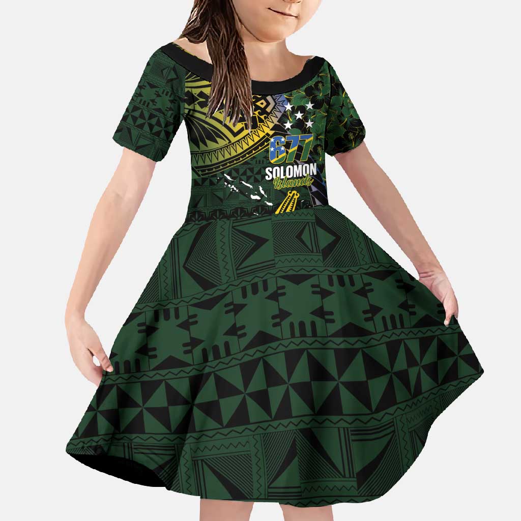 Solomon Islands Family Matching Short Sleeve Bodycon Dress and Hawaiian Shirt 677 Proud Crocodile Melanesian Pattern - Polynesian Pride