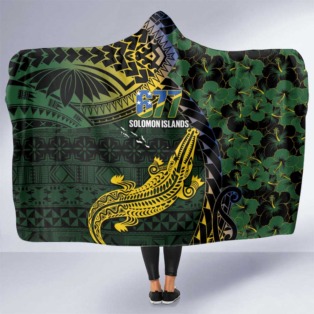 Solomon Islands Hooded Blanket 677 Proud Crocodile Melanesian Pattern - Polynesian Pride