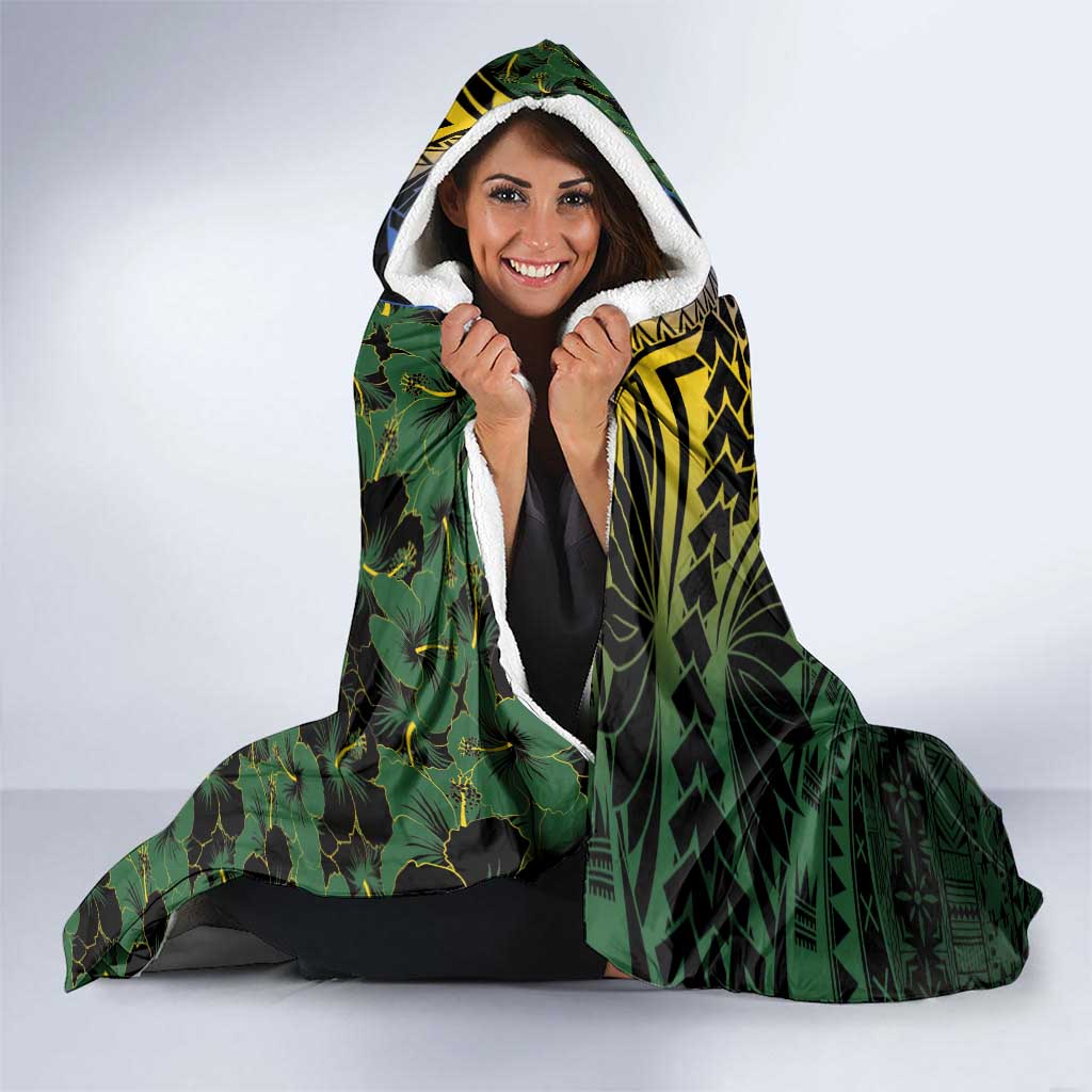 Solomon Islands Hooded Blanket 677 Proud Crocodile Melanesian Pattern - Polynesian Pride