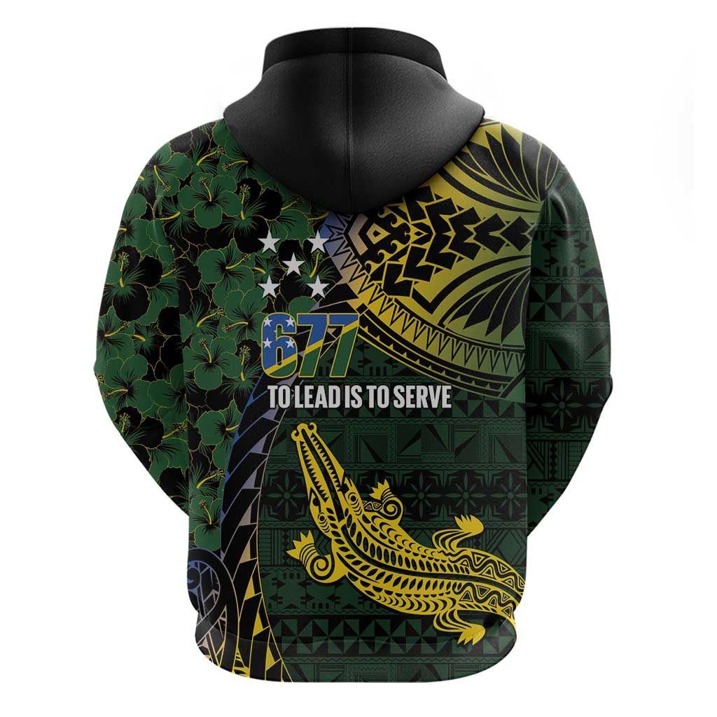Solomon Islands Hoodie 677 Proud Crocodile Melanesian Pattern - Polynesian Pride