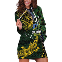 Solomon Islands Hoodie Dress 677 Proud Crocodile Melanesian Pattern - Polynesian Pride