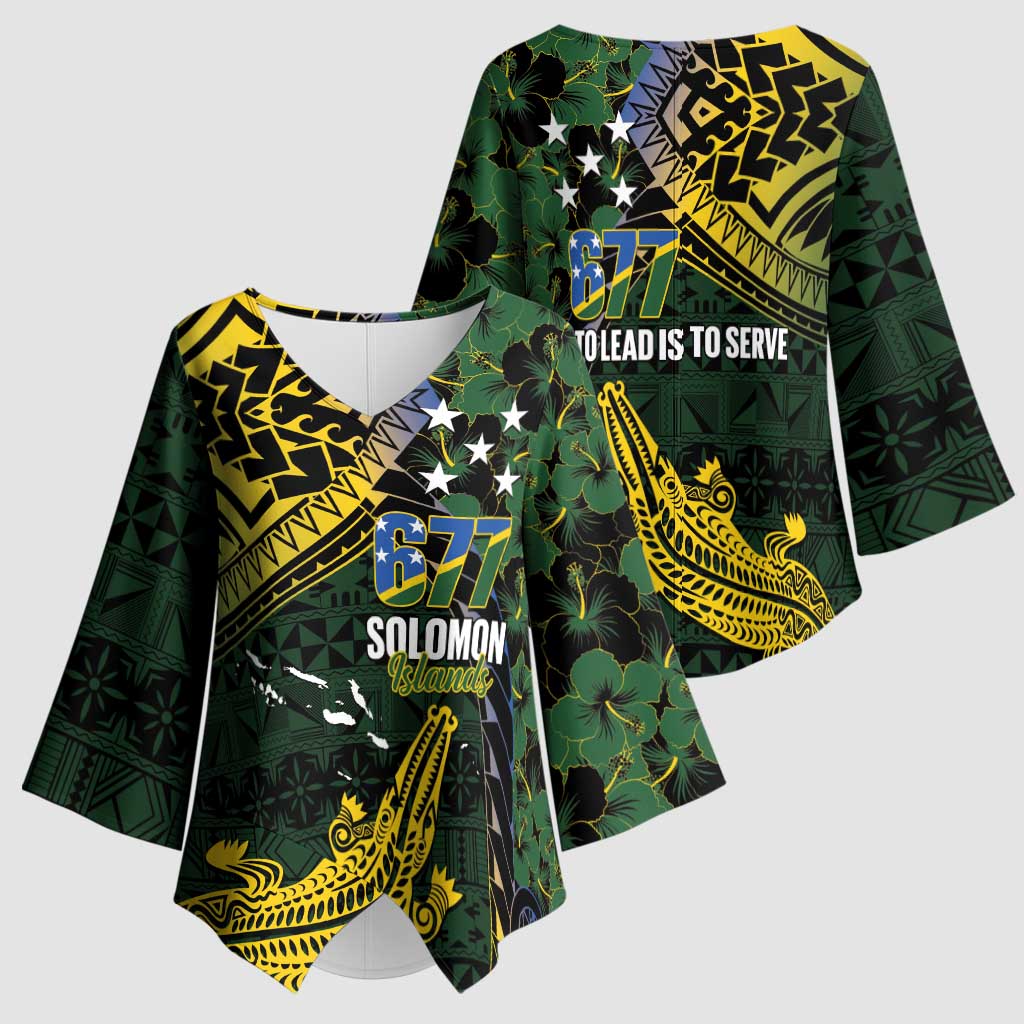 Solomon Islands Kimono Sleeve Blouse 677 Proud Crocodile Melanesian Pattern - Polynesian Pride