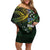 Solomon Islands Off Shoulder Short Dress 677 Proud Crocodile Melanesian Pattern - Polynesian Pride