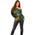Solomon Islands Off Shoulder Sweater 677 Proud Crocodile Melanesian Pattern - Polynesian Pride