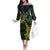 Solomon Islands Off The Shoulder Long Sleeve Dress 677 Proud Crocodile Melanesian Pattern - Polynesian Pride