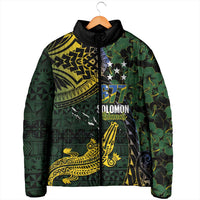 Solomon Islands Padded Jacket 677 Proud Crocodile Melanesian Pattern LT14 - Polynesian Pride