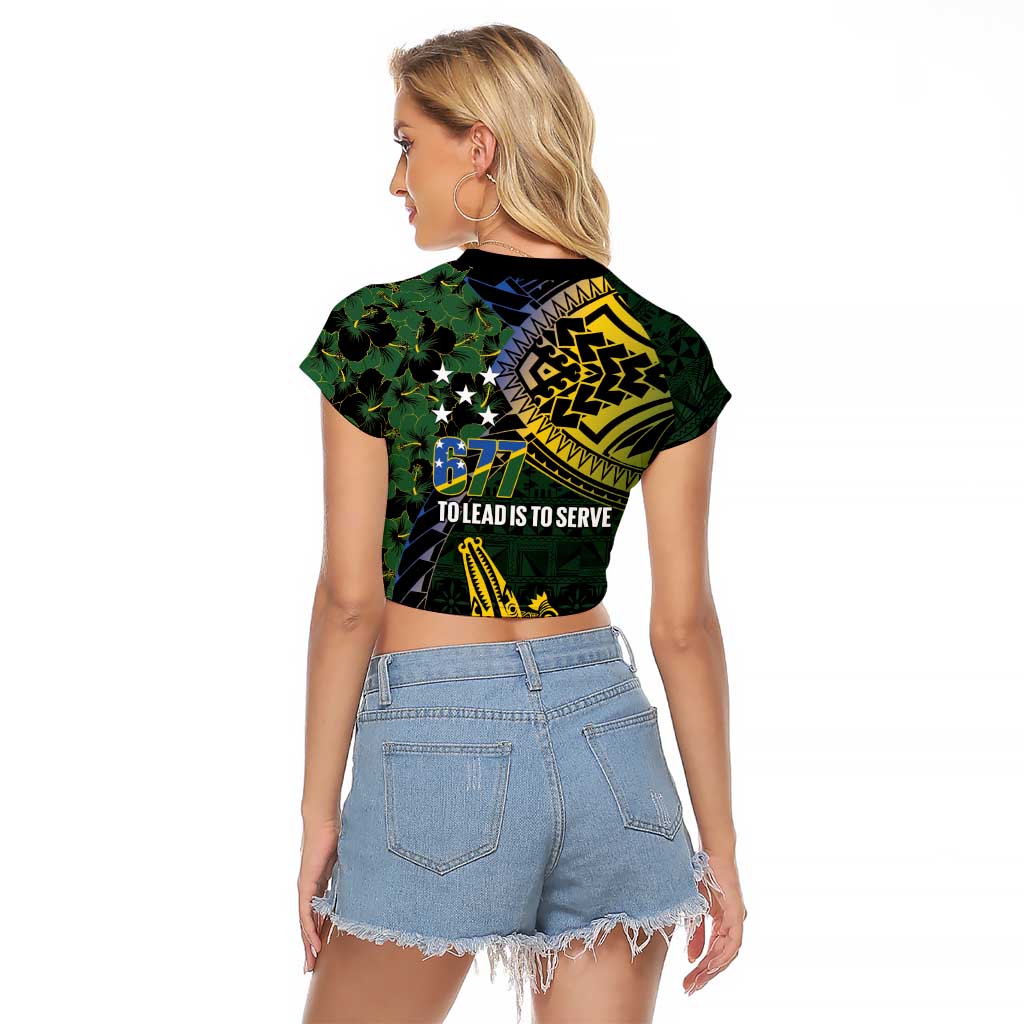 Solomon Islands Raglan Cropped T Shirt 677 Proud Crocodile Melanesian Pattern LT14 - Polynesian Pride