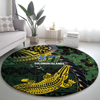 Solomon Islands Round Carpet 677 Proud Crocodile Melanesian Pattern - Polynesian Pride