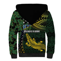 Solomon Islands Sherpa Hoodie 677 Proud Crocodile Melanesian Pattern - Polynesian Pride