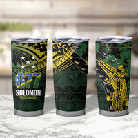 Solomon Islands Tumbler Cup 677 Proud Crocodile Melanesian Pattern - Polynesian Pride
