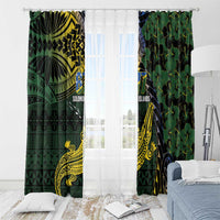 Solomon Islands Window Curtain 677 Proud Crocodile Melanesian Pattern - Polynesian Pride