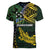 Solomon Islands Women V-Neck T-Shirt 677 Proud Crocodile Melanesian Pattern - Polynesian Pride