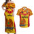 Custom Papua New Guinea Rugby Couples Matching Off Shoulder Maxi Dress and Hawaiian Shirt 2023 Go Kumuls Pacific Dynamic Style LT14 Yellow - Polynesian Pride
