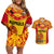 Custom Papua New Guinea Rugby Couples Matching Off Shoulder Short Dress and Hawaiian Shirt 2023 Go Kumuls Pacific Dynamic Style LT14 Yellow - Polynesian Pride