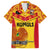 Custom Papua New Guinea Rugby Family Matching Puletasi Dress and Hawaiian Shirt 2023 Go Kumuls Pacific Dynamic Style LT14 Dad's Shirt - Short Sleeve Yellow - Polynesian Pride