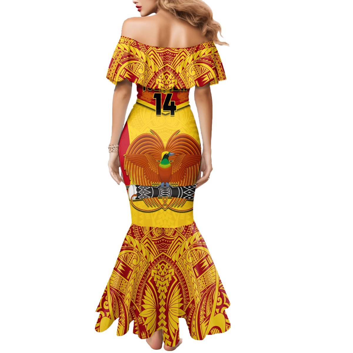 Custom Papua New Guinea Rugby Mermaid Dress 2023 Go Kumuls Pacific Dynamic Style LT14 - Polynesian Pride