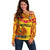 Custom Papua New Guinea Rugby Off Shoulder Sweater 2023 Go Kumuls Pacific Dynamic Style LT14 Women Yellow - Polynesian Pride