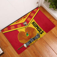 Papua New Guinea Rugby Rubber Doormat 2023 Go Kumuls Pacific Dynamic Style LT14 Yellow - Polynesian Pride