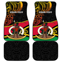 Personalised Vanuatu Unity Day Car Mats 29 November Coat Of Arms With Flag Style LT14 Black - Polynesian Pride