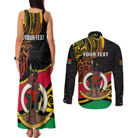 Personalised Vanuatu Unity Day Couples Matching Tank Maxi Dress and Long Sleeve Button Shirt 29 November Coat Of Arms With Flag Style LT14 - Polynesian Pride