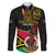 Personalised Vanuatu Unity Day Family Matching Tank Maxi Dress and Hawaiian Shirt 29 November Coat Of Arms With Flag Style LT14 Dad's Shirt - Long Sleeve Black - Polynesian Pride