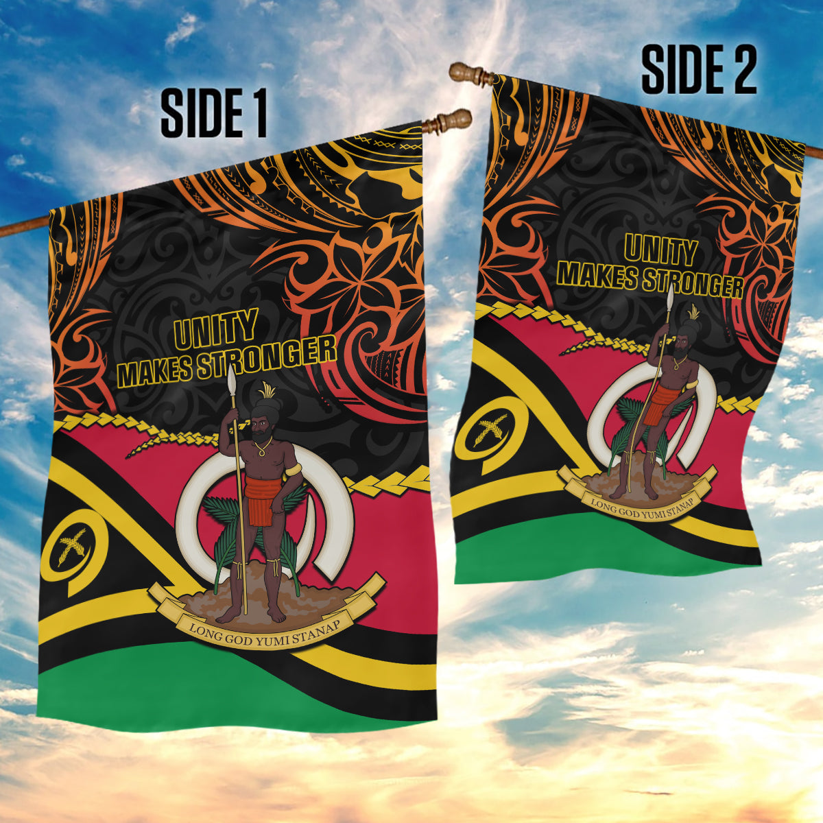 Vanuatu Unity Day Garden Flag 29 November Coat Of Arms With Flag Style LT14 - Polynesian Pride