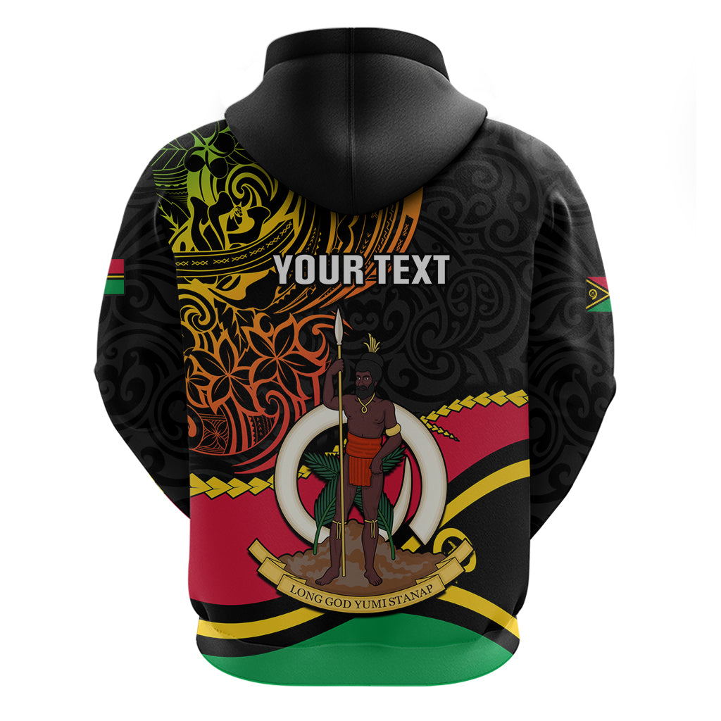 Personalised Vanuatu Unity Day Hoodie 29 November Coat Of Arms With Flag Style LT14 - Polynesian Pride