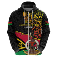 Personalised Vanuatu Unity Day Hoodie 29 November Coat Of Arms With Flag Style LT14 - Polynesian Pride