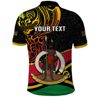 Personalised Vanuatu Unity Day Polo Shirt 29 November Coat Of Arms With Flag Style LT14 - Polynesian Pride