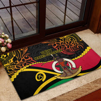 Vanuatu Unity Day Rubber Doormat 29 November Coat Of Arms With Flag Style LT14 - Polynesian Pride