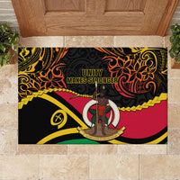 Vanuatu Unity Day Rubber Doormat 29 November Coat Of Arms With Flag Style LT14 - Polynesian Pride