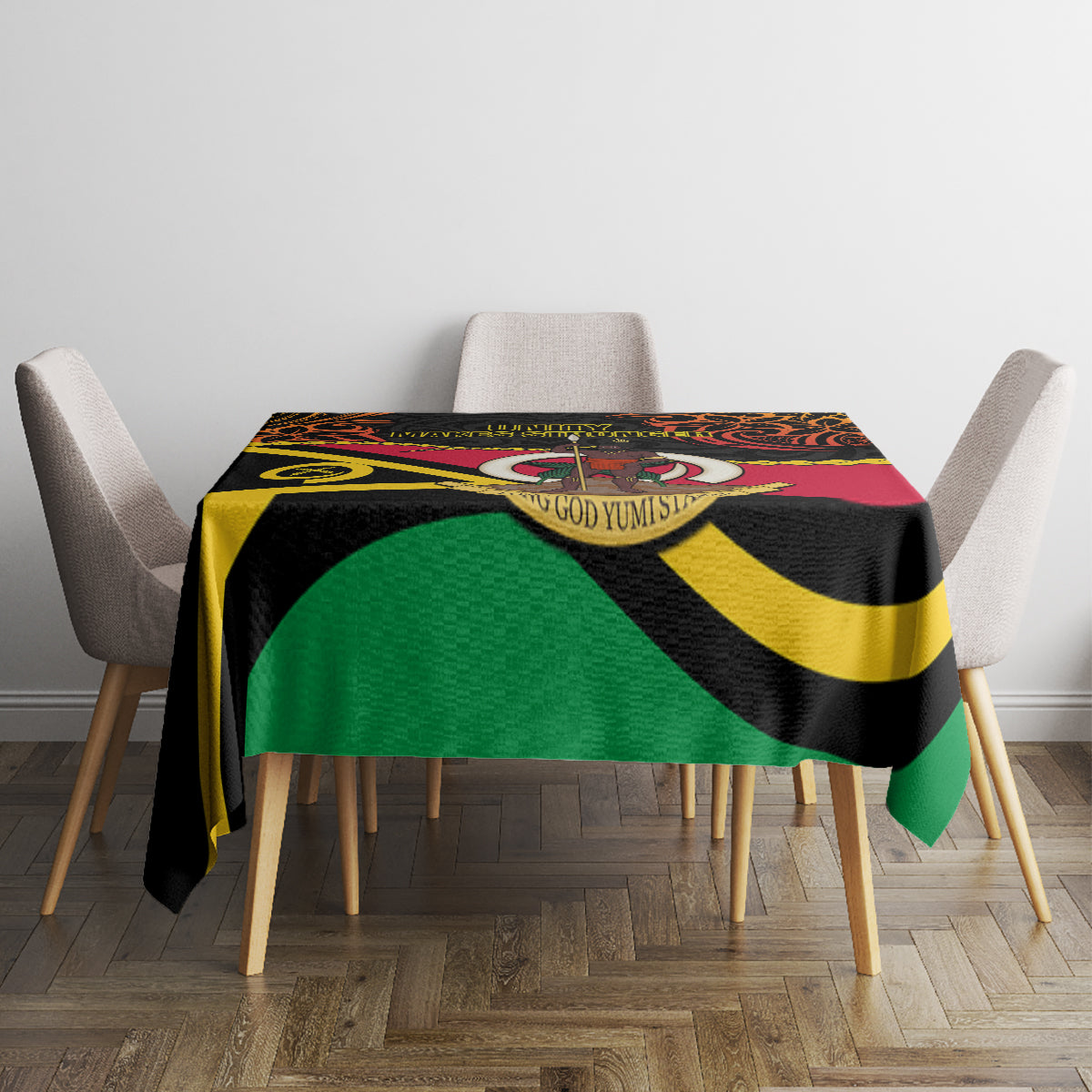 Vanuatu Unity Day Tablecloth 29 November Coat Of Arms With Flag Style LT14 - Polynesian Pride