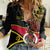 Personalised Vanuatu Unity Day Women Casual Shirt 29 November Coat Of Arms With Flag Style LT14 Female Black - Polynesian Pride
