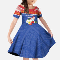 Personalized The Philippines Christmas Family Matching Mermaid Dress and Hawaiian Shirt Pilipinas Parol - Maligayang Pasko! LT14 Daughter's Dress Blue - Polynesian Pride