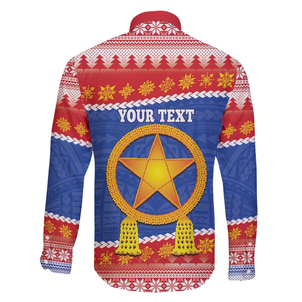 Personalized The Philippines Christmas Family Matching Off Shoulder Short Dress and Hawaiian Shirt Pilipinas Parol - Maligayang Pasko!