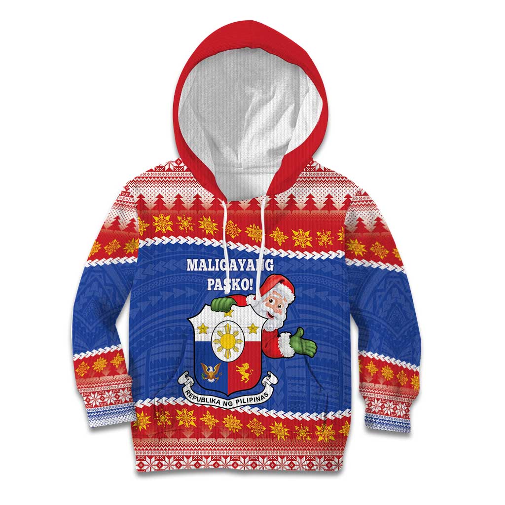 Personalized The Philippines Christmas Kid Hoodie Pilipinas Parol - Maligayang Pasko! LT14 Hoodie Blue - Polynesian Pride