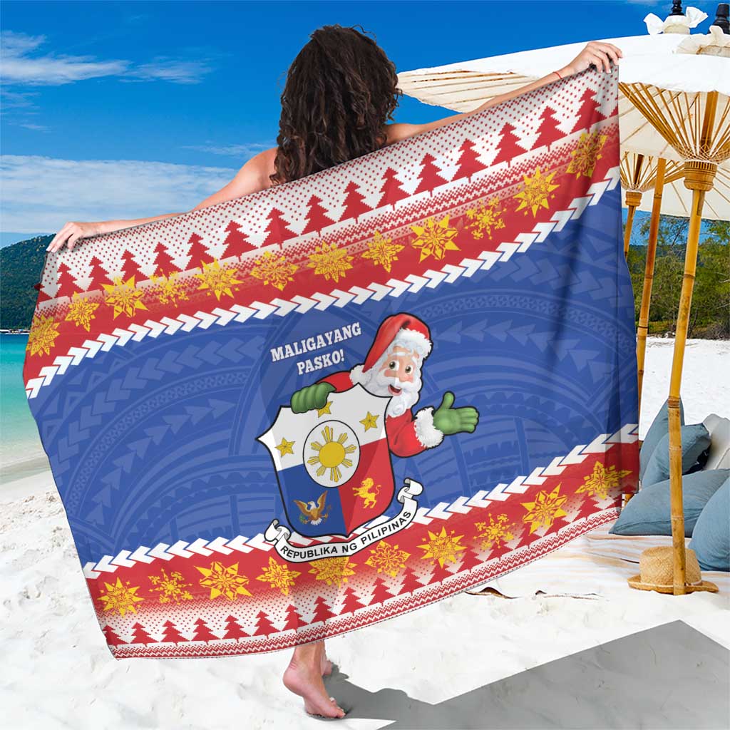 The Philippines Christmas Sarong Pilipinas Parol - Maligayang Pasko! LT14 One Size 44 x 66 inches Blue - Polynesian Pride