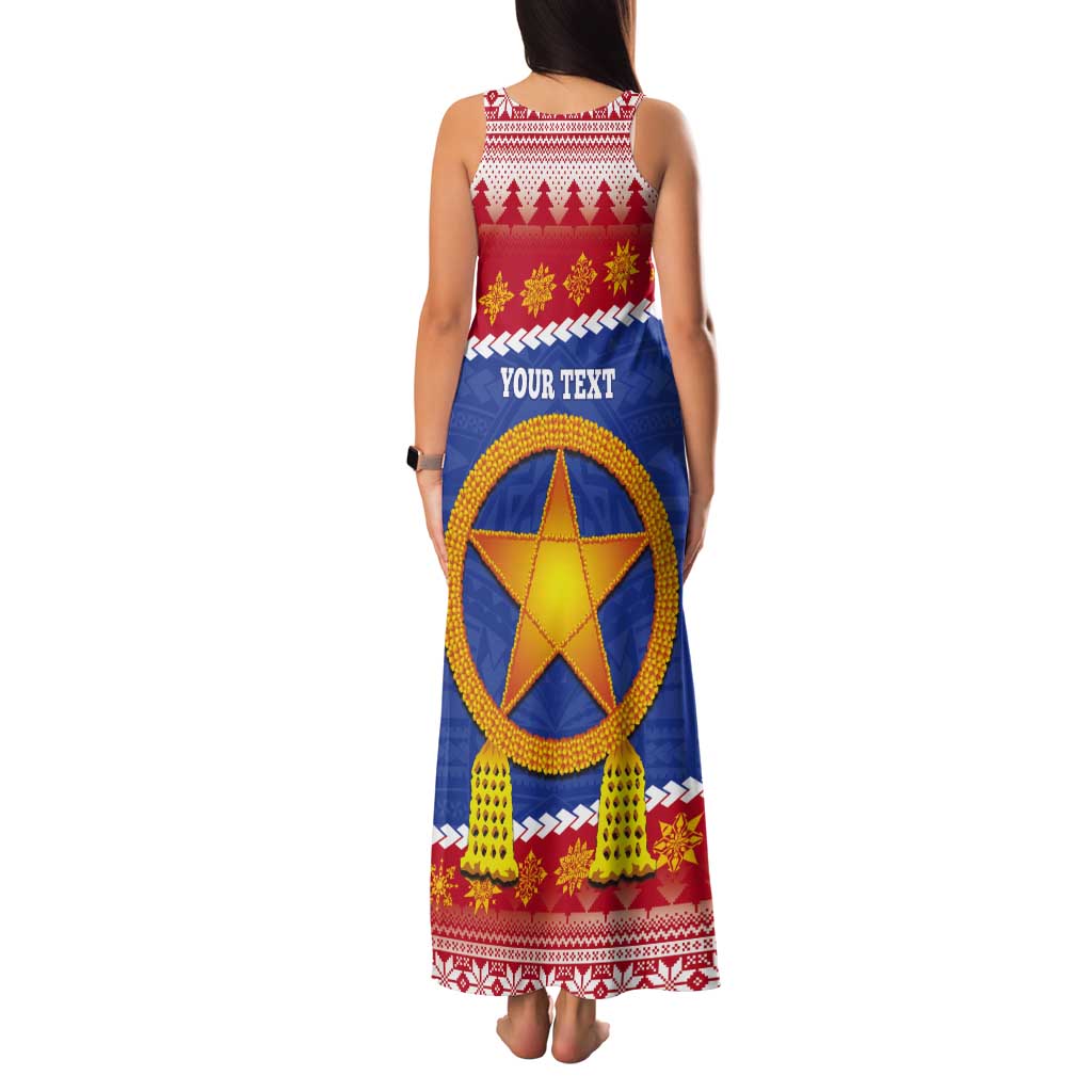 Personalized The Philippines Christmas Tank Maxi Dress Pilipinas Parol - Maligayang Pasko! LT14 - Polynesian Pride