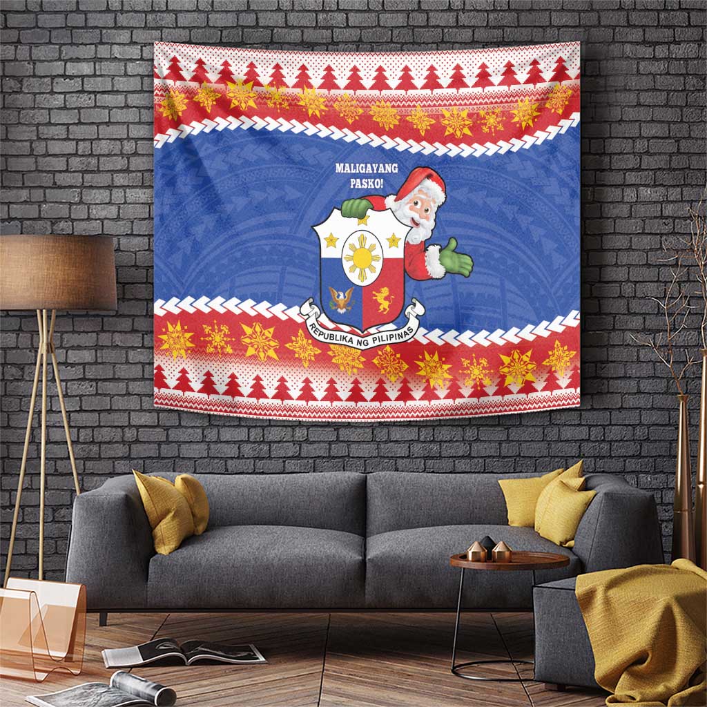 The Philippines Christmas Tapestry Pilipinas Parol - Maligayang Pasko! LT14 Blue - Polynesian Pride