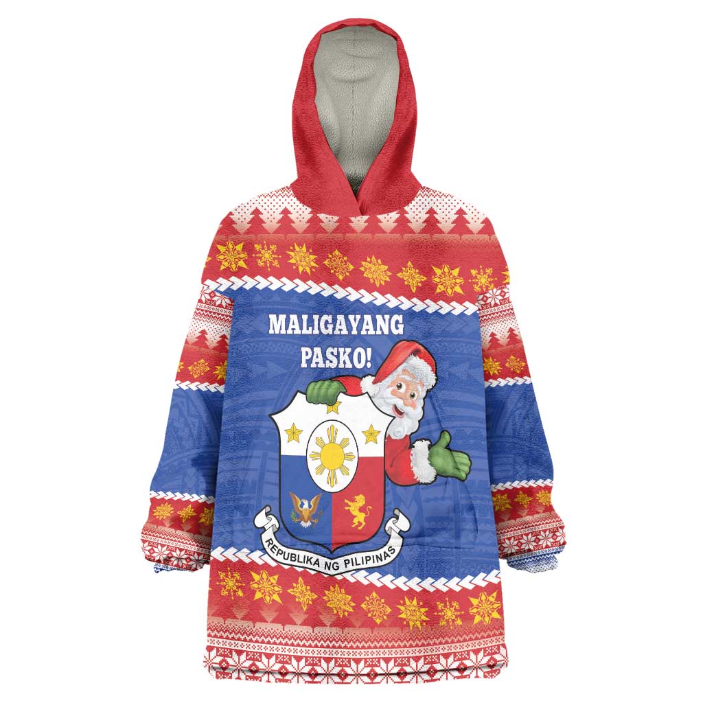 Personalized The Philippines Christmas Wearable Blanket Hoodie Pilipinas Parol - Maligayang Pasko! LT14 One Size Blue - Polynesian Pride