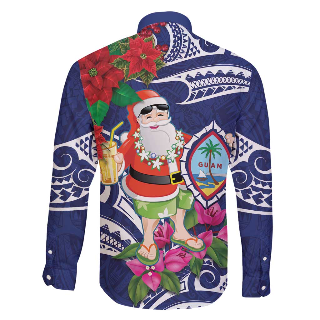 Guam Christmas Family Matching Mermaid Dress and Hawaiian Shirt Poinsettia With Bougainvillea - Felis Pasgua! LT14 - Polynesian Pride