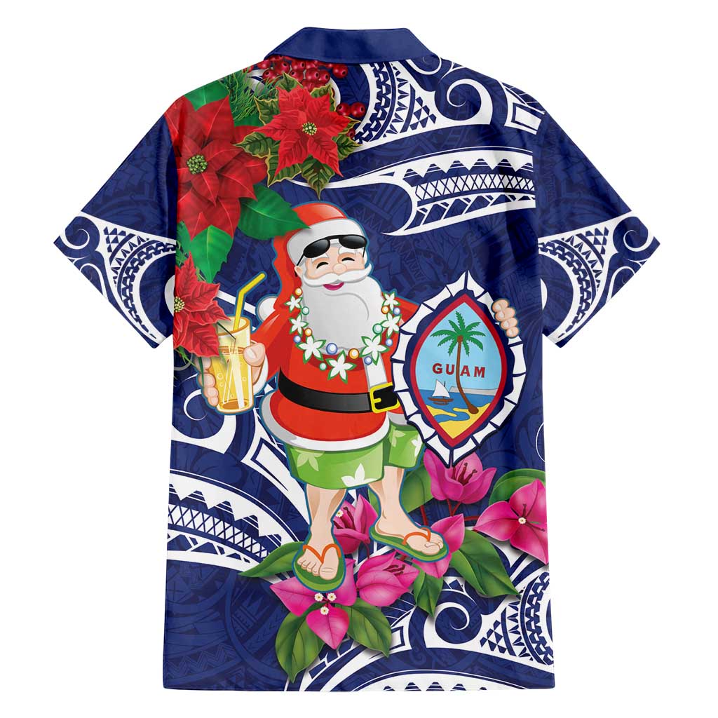 Guam Christmas Family Matching Tank Maxi Dress and Hawaiian Shirt Poinsettia With Bougainvillea - Felis Pasgua! LT14 - Polynesian Pride