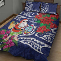 Guam Christmas Quilt Bed Set Poinsettia With Bougainvillea - Felis Pasgua!