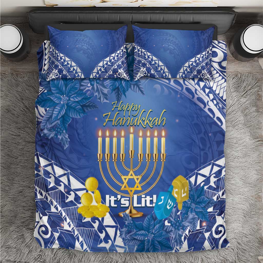 Hanukkah Jewish Festival Bedding Set It's Lit - Polynesian Pattern LT14 Blue - Polynesian Pride