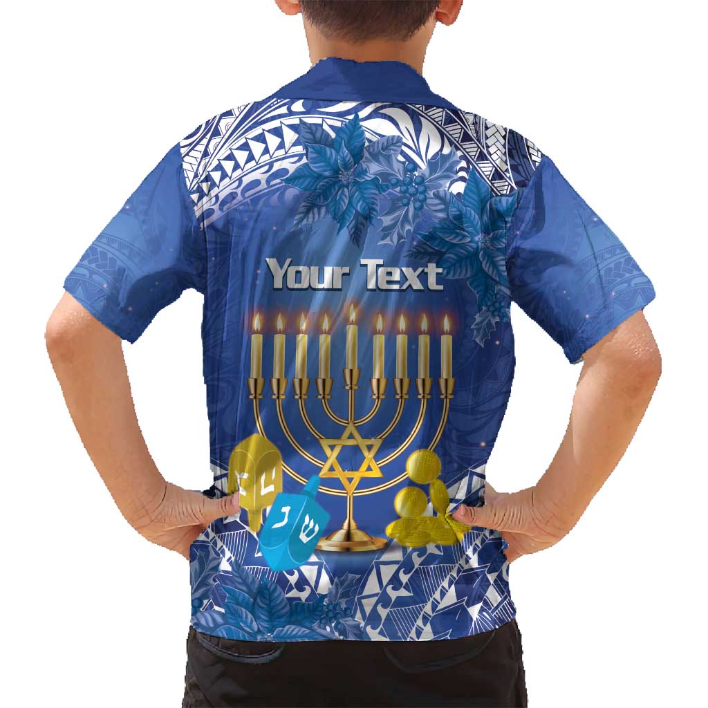 Personalised Hanukkah Jewish Festival Family Matching Tank Maxi Dress and Hawaiian Shirt It's Lit - Polynesian Pattern LT14 - Polynesian Pride