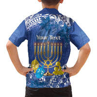 Personalised Hanukkah Jewish Festival Family Matching Tank Maxi Dress and Hawaiian Shirt It's Lit - Polynesian Pattern LT14 - Polynesian Pride