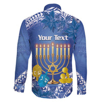 Personalised Hanukkah Jewish Festival Family Matching Tank Maxi Dress and Hawaiian Shirt It's Lit - Polynesian Pattern LT14 - Polynesian Pride