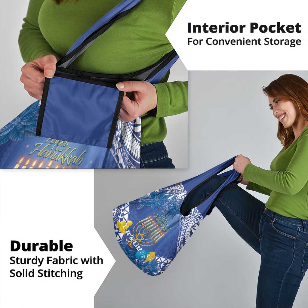 Hanukkah Jewish Festival Grocery Bag It's Lit - Polynesian Pattern